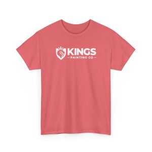 The Kings Painting Co. Logo T‑Shirt (Classic) | Gildan Ultra Cotton (G5000) is a pink t-shirt showcasing a white lion-in-shield logo and the words "KINGS PAINTING CO" printed on the chest.